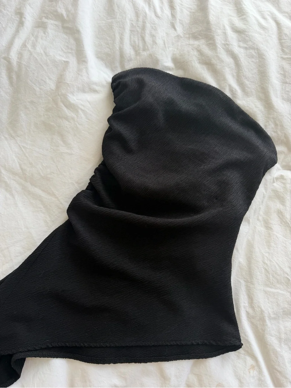 Zara Strapless Asymmetric Draped Top